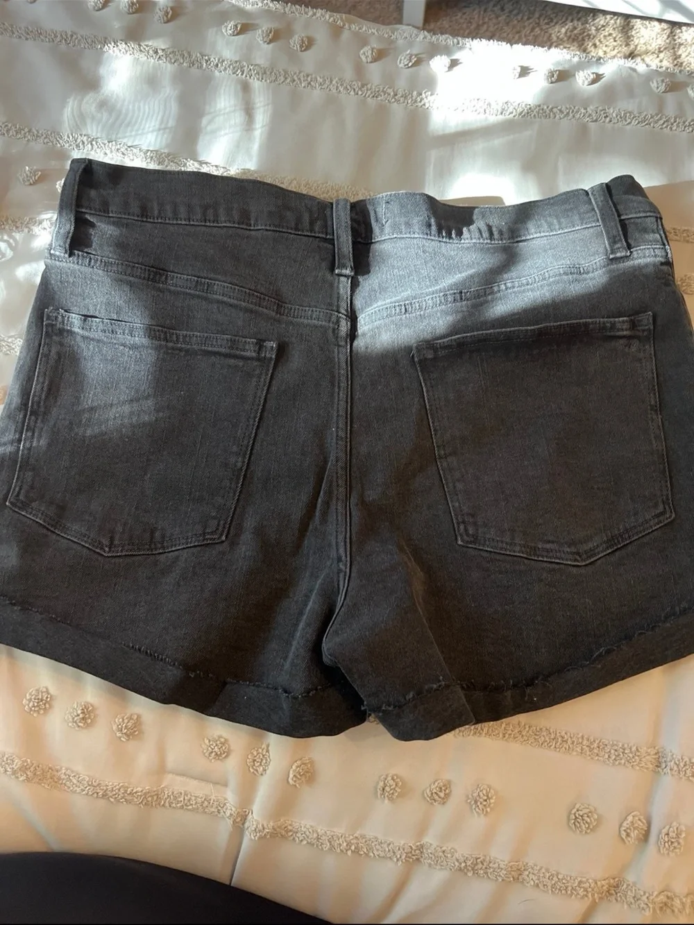 Madewell Black High-Rise Denim Shorts